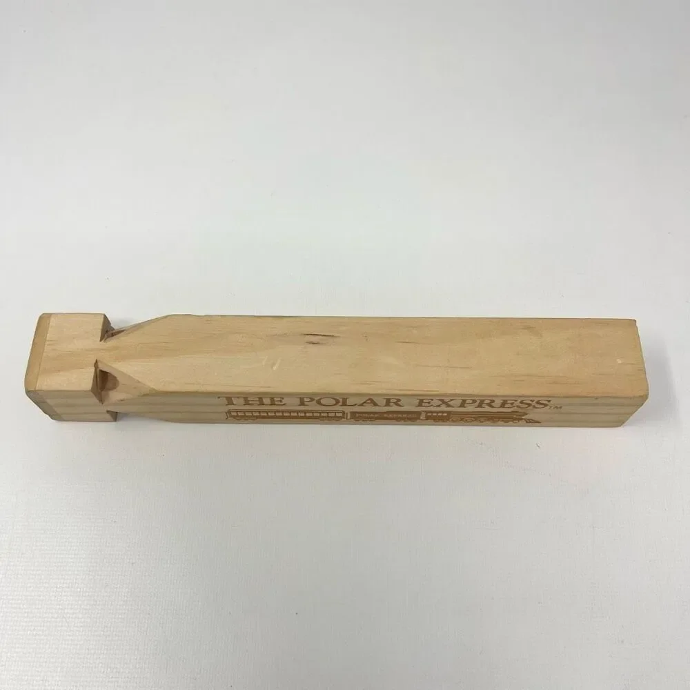 The Polar Express Wood Wooden Train Whistle 8.5” Warner Bros.